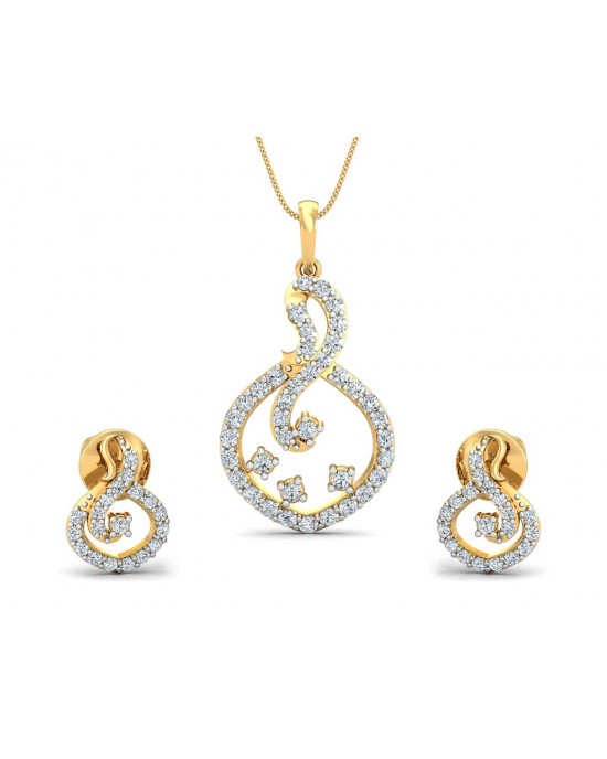 Lea Diamond Pendant & Eartop Set