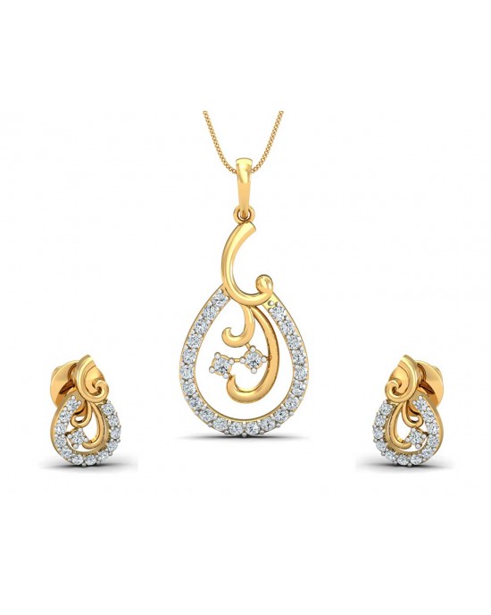 Lani Diamond Earrings Pendant set