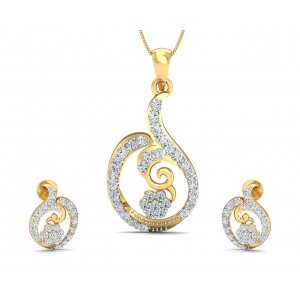 Tania Diamond Pendant Set in Gold