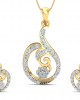 Tania Diamond Pendant Set in Gold