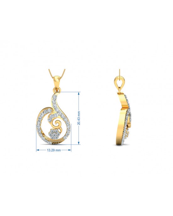 Tania Diamond Pendant Set in Gold