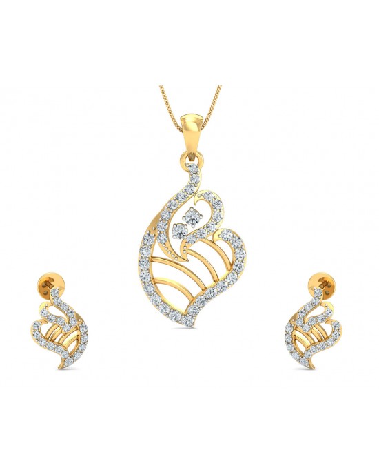 Talia Round Brilliant Diamond Pendant Set