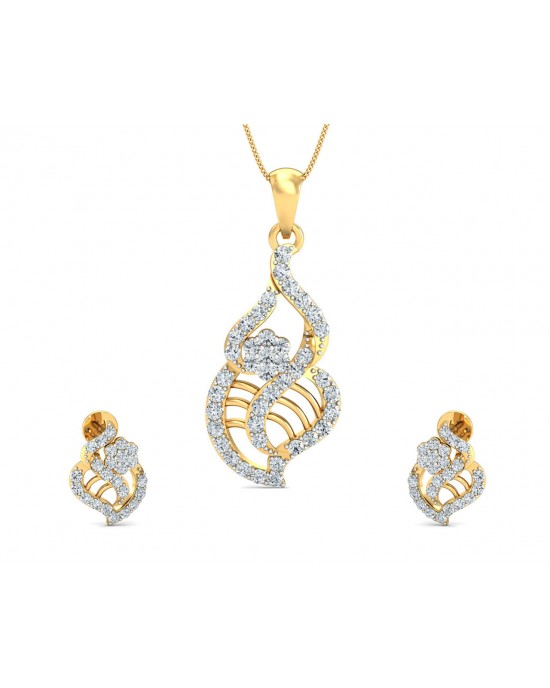 Sophia Diamond Gold Pendant Set