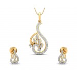 Gail Round brilliant Diamond Pendant & Earring Set