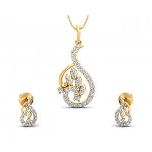 Gail Round brilliant Diamond Pendant & Earring Set