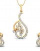 Gail Round brilliant Diamond Pendant & Earring Set