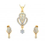 Penne Round Brilliant Diamond Pendant Set