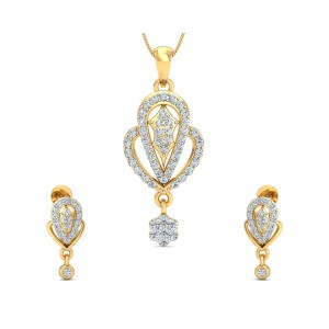 Penne Round Brilliant Diamond Pendant Set