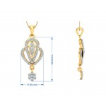 Penne Round Brilliant Diamond Pendant Set
