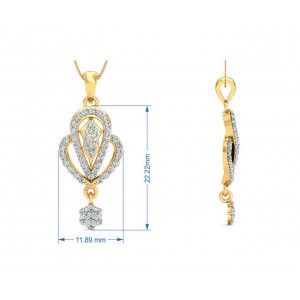 Penne Round Brilliant Diamond Pendant Set