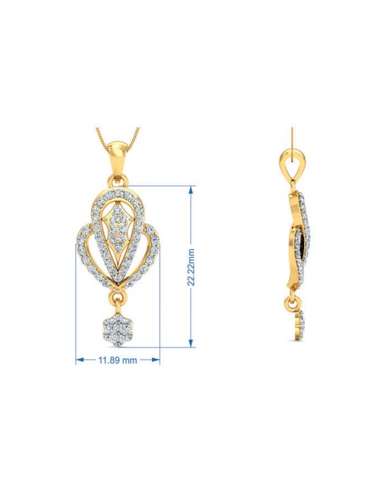 Penne Round Brilliant Diamond Pendant Set