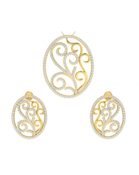 Celeste Diamond Pendant & Earring Set