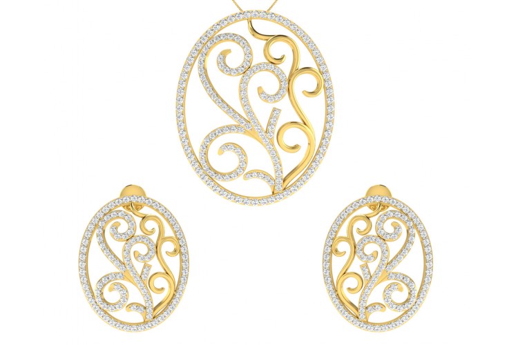 Celeste Diamond Pendant Earring Set Endear Jewellery Celeste Diamond Pendant Earring Set