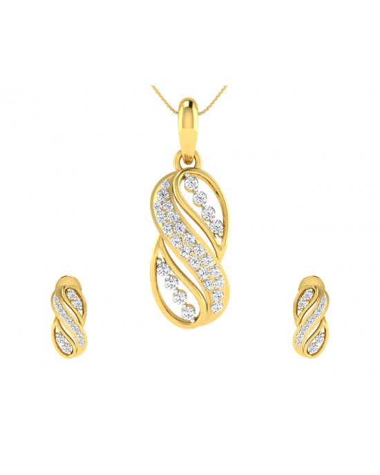 Celina Diamond Earrings Pendant Set