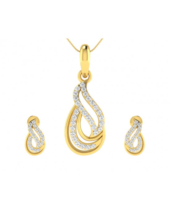 Caylin Diamond Pendant & Earrings Set