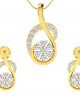 Leba Diamond Pendant & Earrings Set in Gold