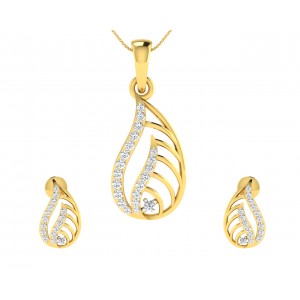 Leza Diamond Pendant & Earrings Set