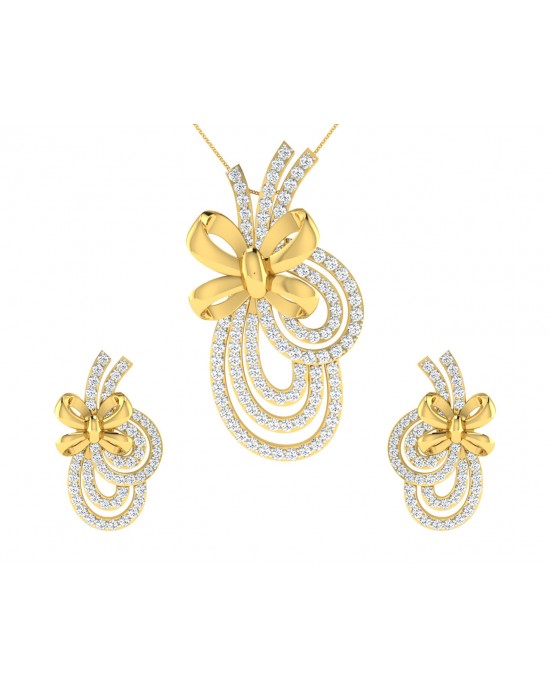 Hali Diamond Earrings & Pendant Set