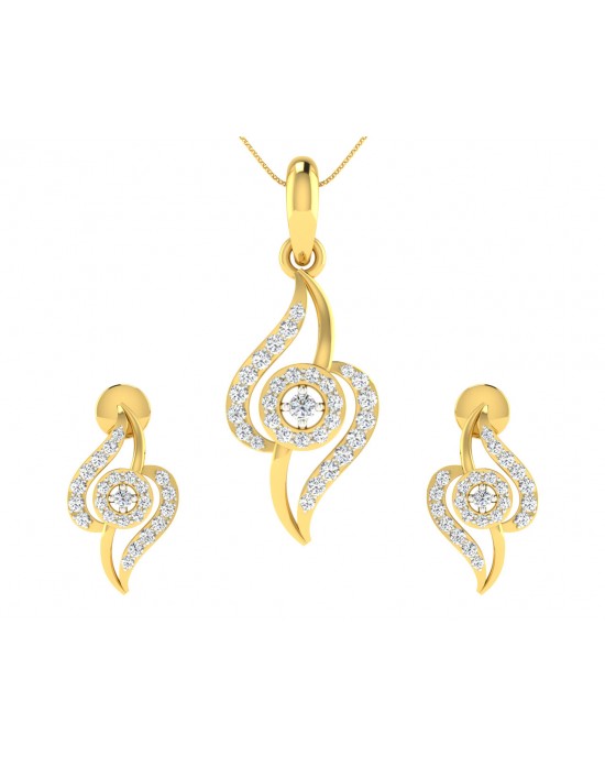 Jia Diamond Earrings & Pendant set