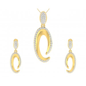 Eeva Diamond Pendant & Earring Set