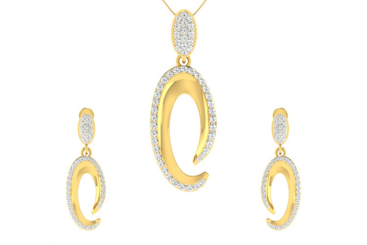 Eeva Diamond Pendant Earring Set Endear Jewellery Eeva Diamond Pendant Earring Set