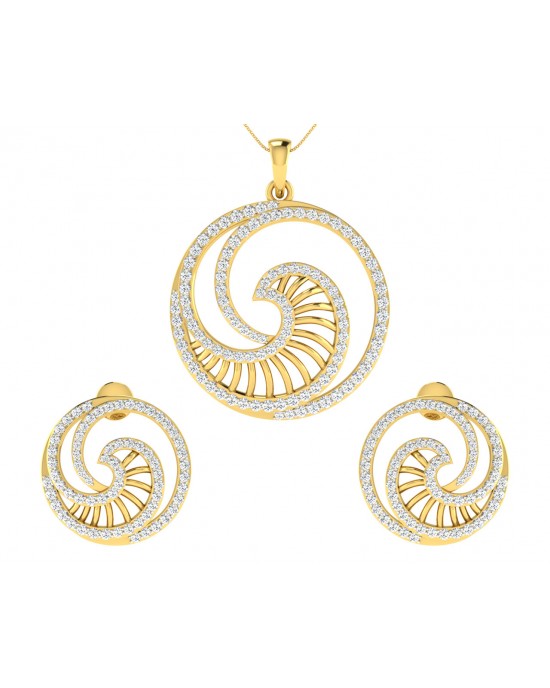 Emel Diamond Earrings & Pendant Set