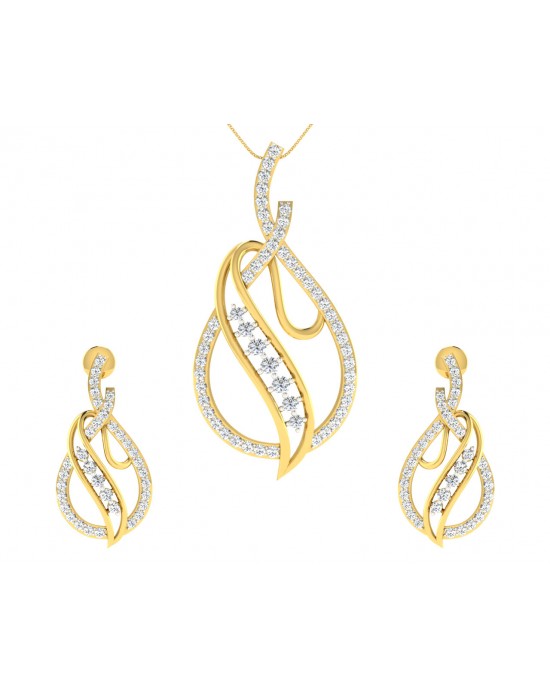 Eliza Diamond Pendant & Earrings Set