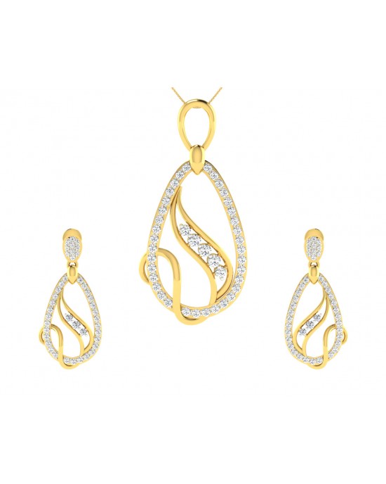 Lyra Diamond  Pendant & Earrings Set