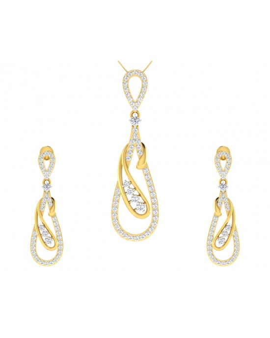 Rene Diamond Pendant & Earrings Set