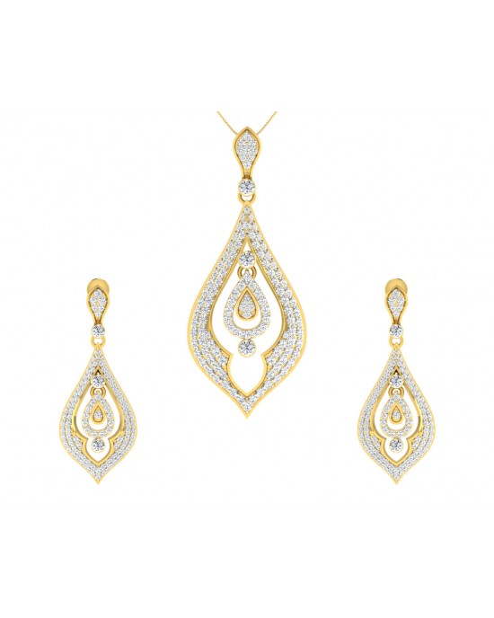 Nomi Brilliant Diamond Pendant & Earrings Set