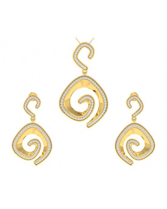 Faren Diamond Pendant Set in Gold