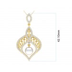 Rina Pearl & Diamond Pendant Set