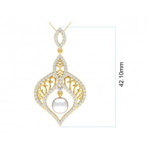 Rina Pearl & Diamond Pendant Set