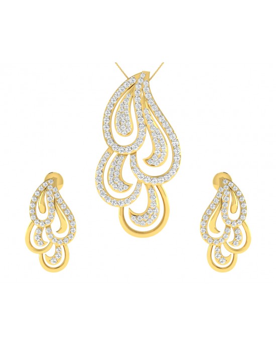 Pamela Diamond Pendant & Earrings Set