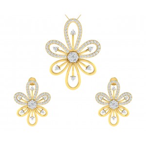 Rhea Diamond Earrings & Pendant Set