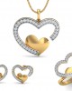 Fiona Diamond Heart  Pendant Earrings & Ring Set