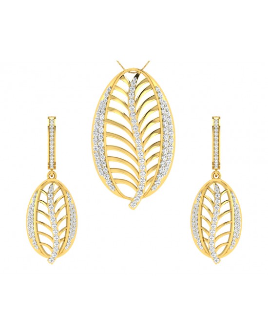 Perry Diamond  Earrings & Pendant  set in Gold