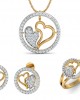 Samra Diamond Hearts Pendant Set