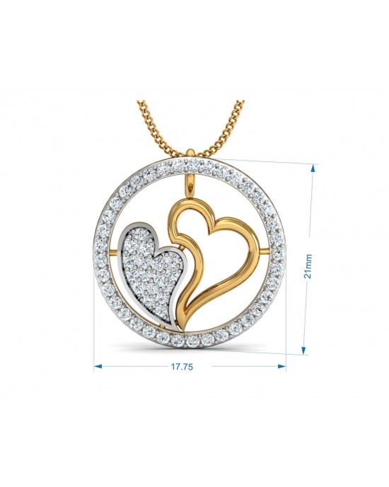 Samra Diamond Hearts Pendant Set