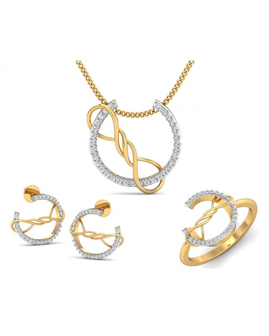 Tanya Diamond Pendant set in Gold