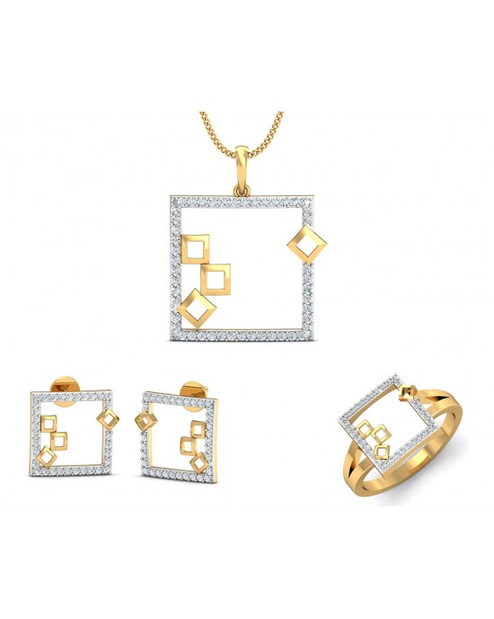 Sabina Gold & Diamond Pendant Set