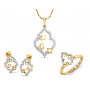 Ella diamond Pendant set in Gold