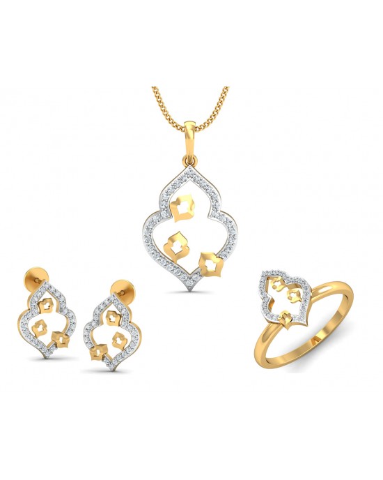 Ella diamond Pendant set in Gold