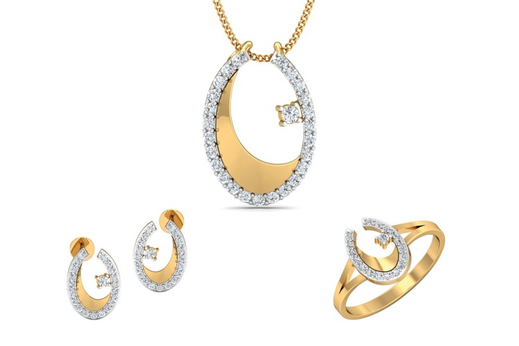 gold pendant set with ring