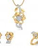 Flora designer diamond pendant, ring & earring set in 14k hallmarked gold