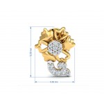 Flora designer diamond pendant, ring & earring set in 14k hallmarked gold