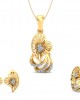 Urith Heart Design Pendant Set with diamonds in 14k gold