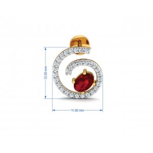 Verica ruby Pendant, Earring & Ring Set in Gold with diamonds