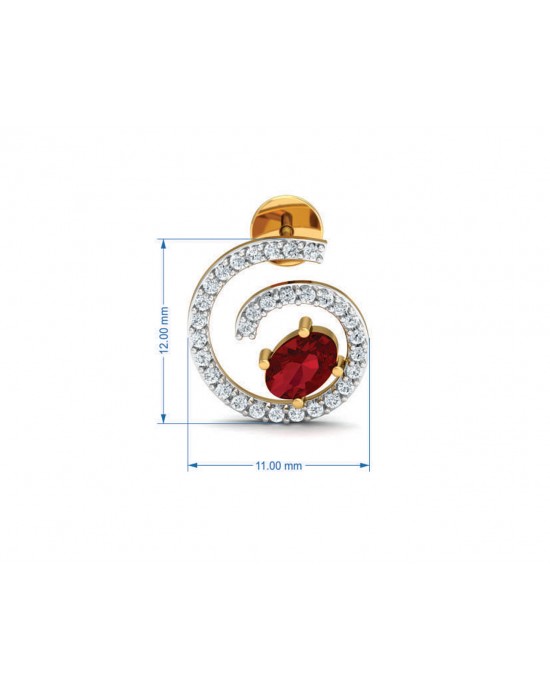 Verica ruby Pendant, Earring & Ring Set in Gold with diamonds