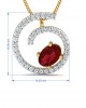 Verica ruby Pendant, Earring & Ring Set in Gold with diamonds